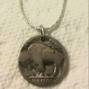 Indian head coin on sterling silver chain